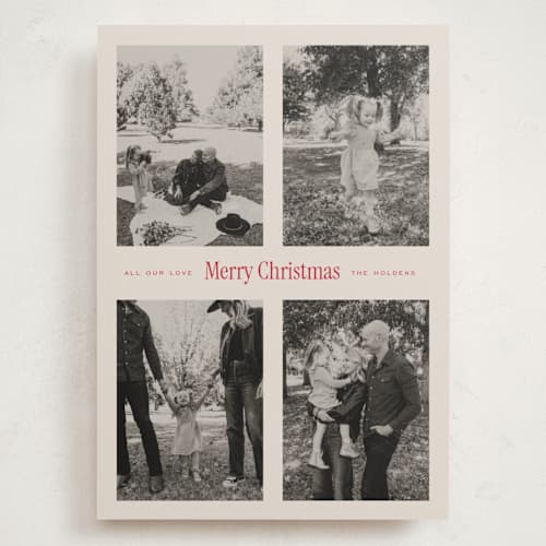 This is a eggnog holiday photo cards with standard by Leah Bisch called windowpane printing on signature in grand
