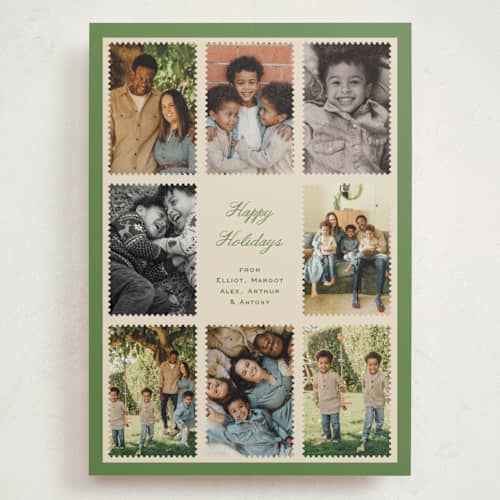 This is a garland holiday photo cards with standard by Pati Cascino called jasper printing on signature in grand
