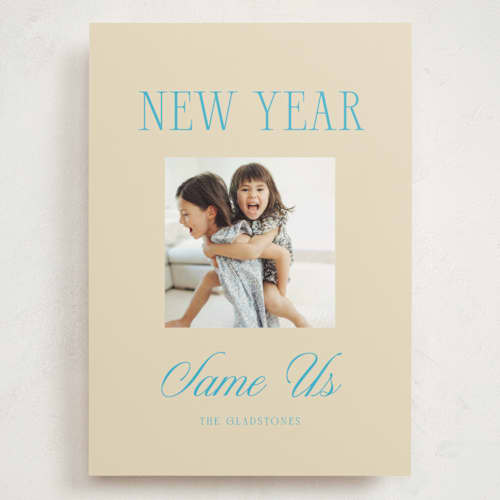 This is a surf & sand holiday photo cards with standard by Anna Elder called same us printing on signature in grand