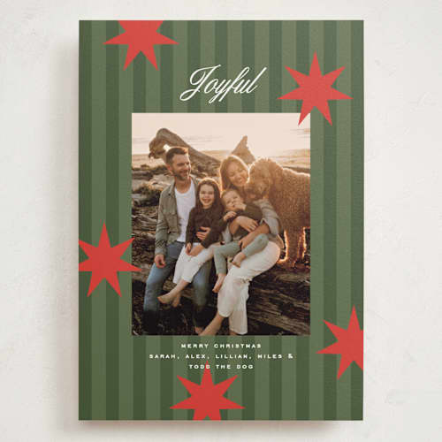 This is a spruce holiday photo cards with standard by Owl and Toad called constellation printing on signature in grand