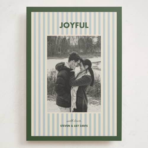 This is a evergreen holiday photo cards with standard by Kelly Watkins called classic stripes printing on signature in grand