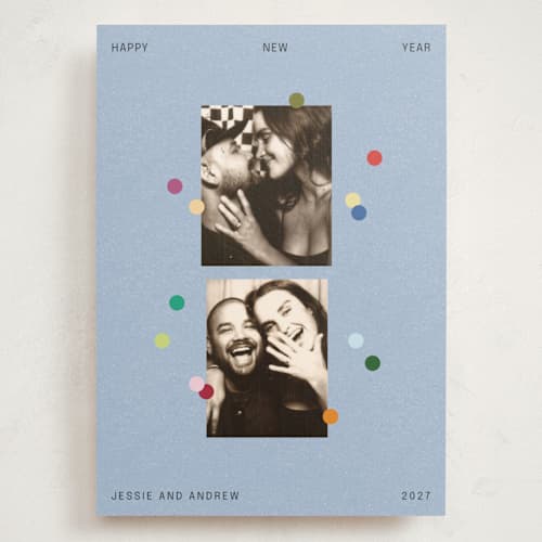 This is a draft holiday photo cards with standard by Kercia Jane called confetti tossed printing on signature in grand