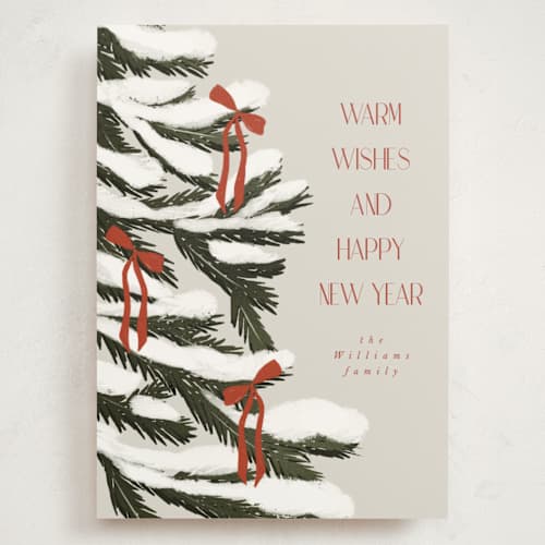 This is a berry holiday photo cards with standard by Maja Cunningham called christmas tree printing on signature in grand