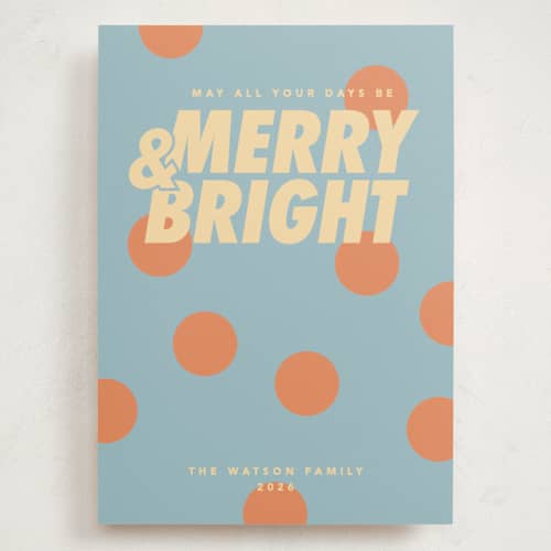 This is a halo holiday photo cards with standard by Creo Study called christmas polka printing on signature in grand