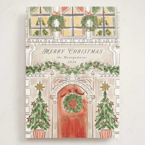 This is a ivory holiday photo cards with standard by Petra Kern called a house printing on signature in grand