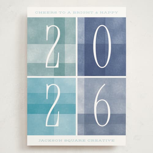 This is a frost holiday photo cards with standard by Robert and Stella called bright & happy printing on signature in grand