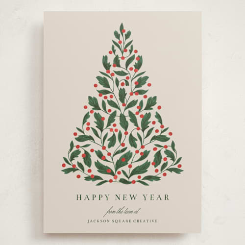 This is a latte holiday photo cards with standard by Jen Owens called oh tree printing on signature in grand