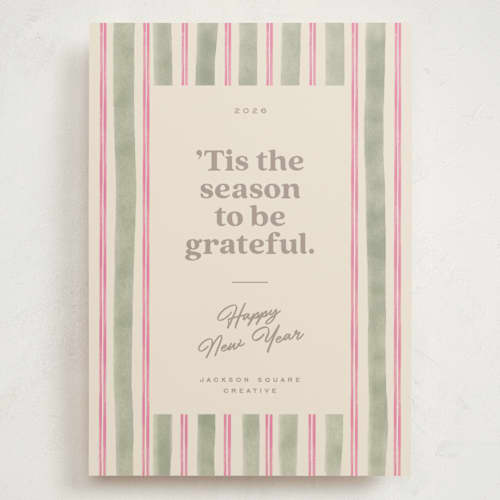 This is a winter rose holiday photo cards with standard by Creo Study called preppy gratitude printing on signature in grand
