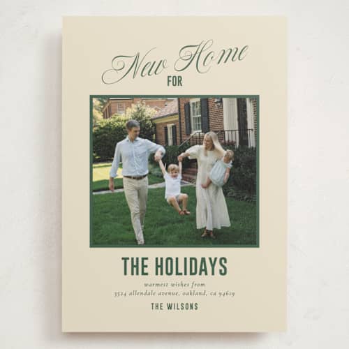 This is a forest holiday photo cards with standard by Ana de Sousa called contemporary new home printing on signature in grand