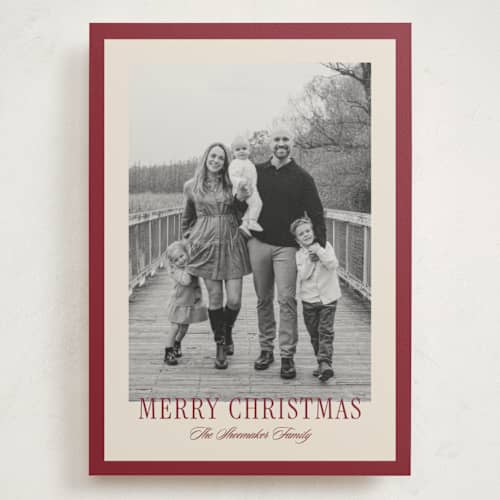 This is a cranberry holiday photo cards with standard by Angela Garrick called eastcoast printing on signature in grand