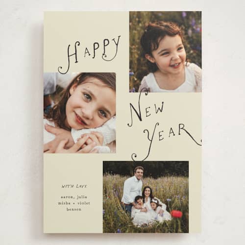 This is a ink holiday photo cards with standard by Kelly Watkins called poet printing on signature in grand