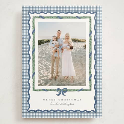 This is a blue jay holiday photo cards with standard by Creo Study called christmas maximalism printing on signature in grand