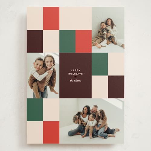 This is a peppermint holiday photo cards with standard by Annie Clark called off grid printing on signature in grand