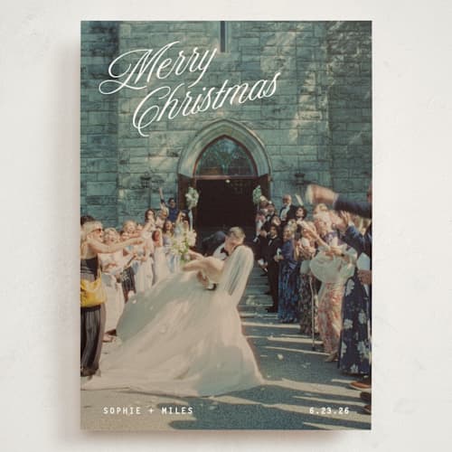 This is a snow holiday photo cards with standard by Kristie Kern called pomeroy printing on signature in grand