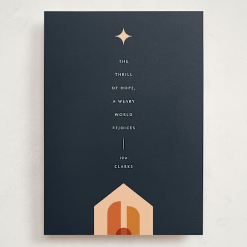 This is a midnight holiday photo cards with standard by Ekko Studio called boho blessings printing on signature in grand