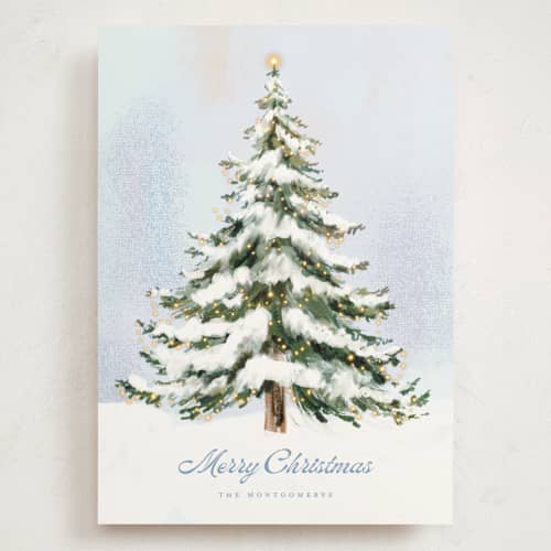 This is a winter day holiday photo cards with standard by Petra Kern called the tree printing on signature in grand