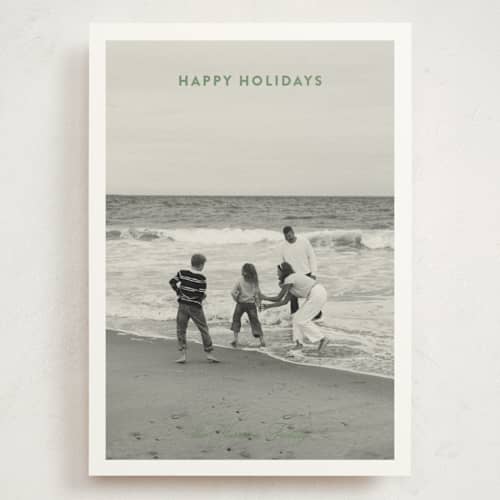 This is a pine holiday photo cards with standard by Ashlee Townsend called light study printing on signature in grand