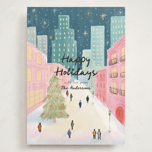 This is a evening holiday photo cards with standard by Elly called city printing on signature in grand