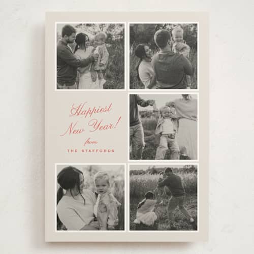 This is a candy cane holiday photo cards with standard by Alexandra Cohn called tiled printing on signature in grand