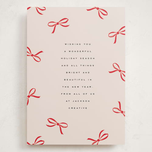 This is a crimson holiday photo cards with standard by Olivia Kanaley Inman called wrapped up printing on signature in grand