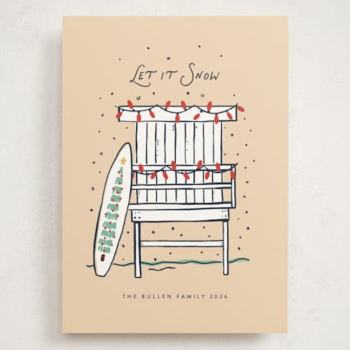 This is a eggnog holiday photo cards with standard by JeAnna Casper called beach christmas printing on signature in grand