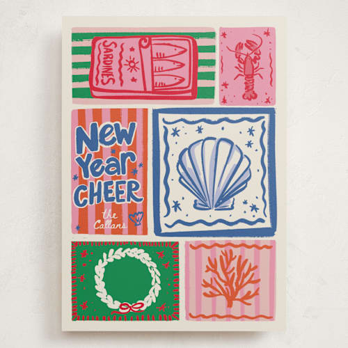 This is a cerulean holiday photo cards with standard by Jenna Holcomb called seas printing on signature in grand