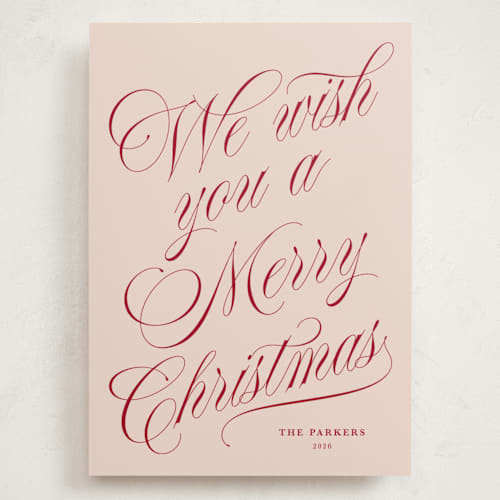 This is a rosy cheeks holiday photo cards with standard by Kate Ahn called with flourish printing on signature in grand
