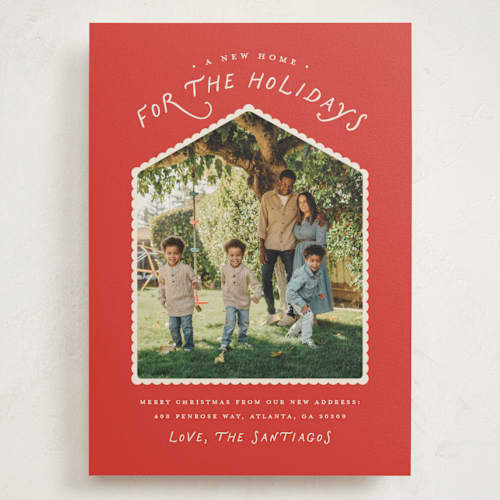 This is a candied apple holiday photo cards with standard by Erica Krystek called new holiday home printing on signature in grand