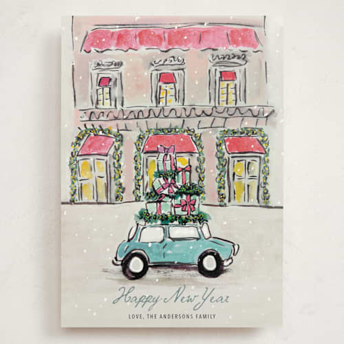 This is a arctic holiday photo cards with standard by Cass Loh called festive errands printing on signature in grand