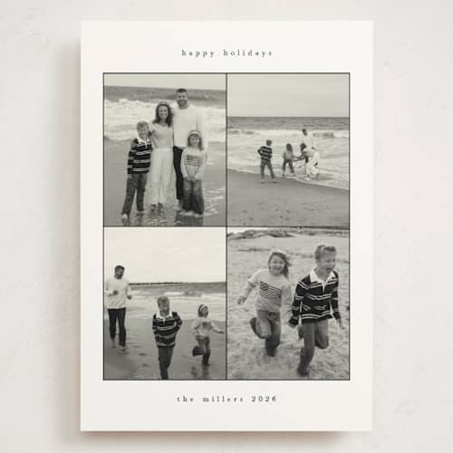 This is a snow holiday photo cards with standard by Nicole Walsh called typewriter printing on signature in grand