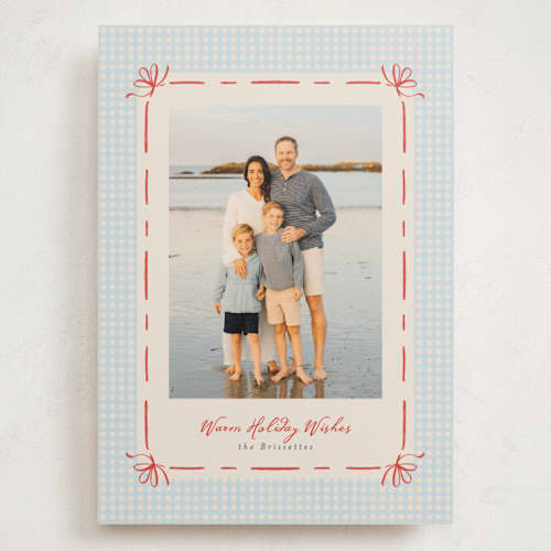 This is a sky holiday photo cards with standard by Tamara Hilje called coastal gingham printing on signature in grand