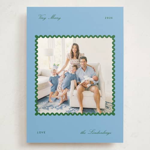This is a elf holiday photo cards with standard by Pati Cascino called solo printing on signature in grand