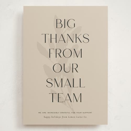 This is a pudding holiday photo cards with standard by Sara Hicks Malone called botanical big thanks printing on signature in grand