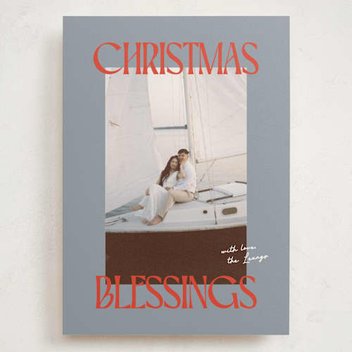 This is a sea holiday photo cards with standard by Ekko Studio called bold blessings printing on signature in grand