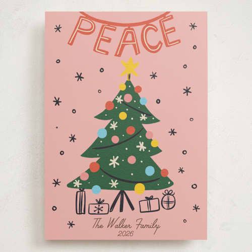 This is a gumdrop holiday photo cards with standard by Angel Walker called midcentury peace printing on signature in grand