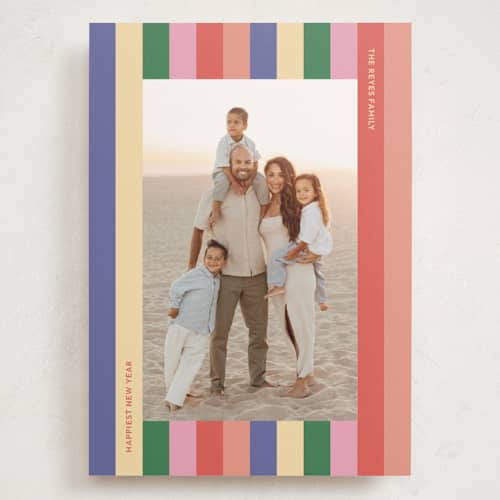 This is a grape soda holiday photo cards with standard by Lisa McLean called carnival printing on signature in grand