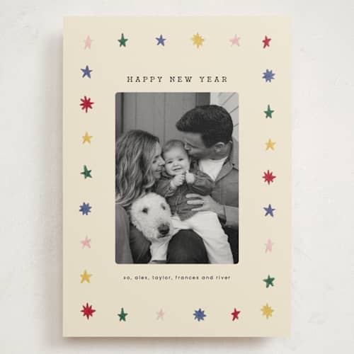 This is a eggnog holiday photo cards with standard by Amy Kross called ernestine printing on signature in grand