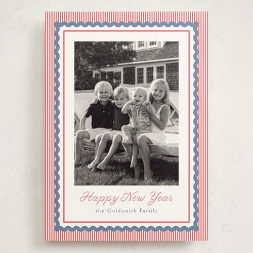 This is a cherry holiday photo cards with standard by Chris Griffith called nantucket new year printing on signature in grand
