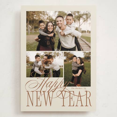 This is a sourdough holiday photo cards with standard by Brianne Larsen called elegant three printing on signature in grand