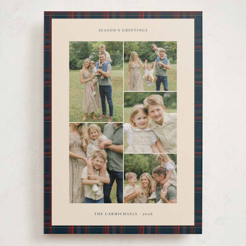 This is a navy holiday photo cards with standard by Studio Suku called windsor printing on signature in grand