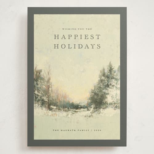 This is a juniper holiday photo cards with standard by Wendy Keller called frosty morning printing on signature in grand