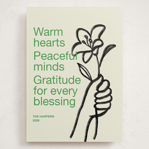 This is a grass holiday photo cards with standard by Annie Clark called offering printing on signature in grand