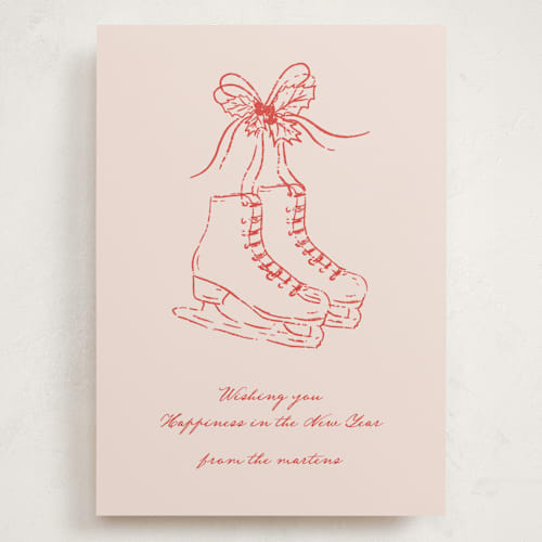 This is a rose holiday photo cards with standard by Jelena Vuletic called skatelle printing on signature in grand