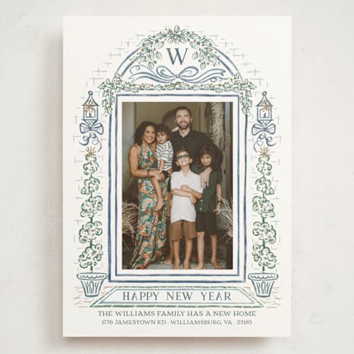 This is a lake holiday photo cards with standard by Paper Sun Studio called colonial christmas printing on signature in grand