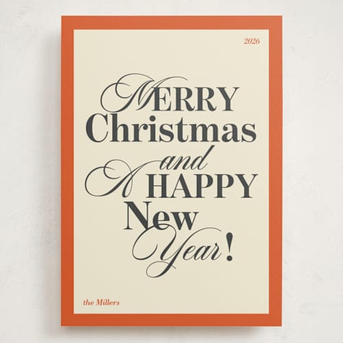 This is a santa holiday photo cards with standard by Sumak Studio called modern typography printing on signature in grand