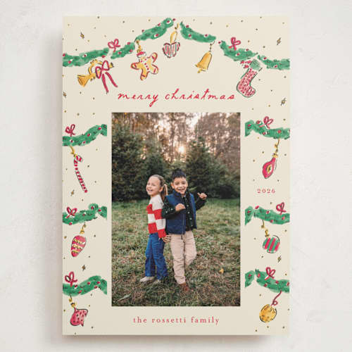 This is a cookie dough holiday photo cards with standard by Sarah Rosenthal called oh christmas tree printing on signature in grand