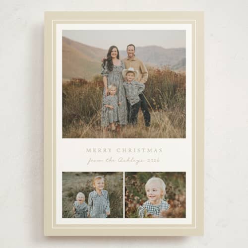 This is a macadamia nut holiday photo cards with standard by Brianne Larsen called classic frame printing on signature in grand