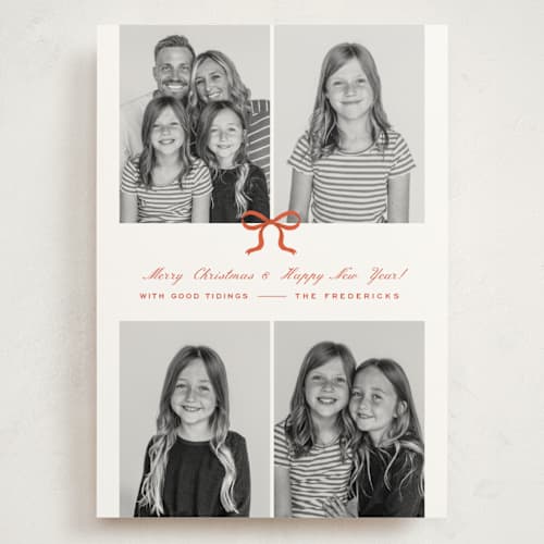 This is a poinsettia holiday photo cards with standard by Paper Raven Co. called merry memory printing on signature in grand