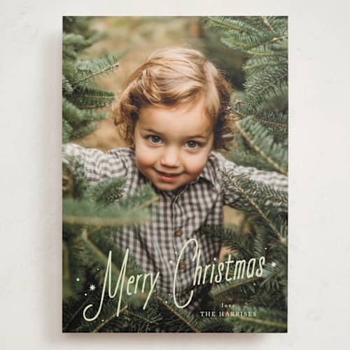 This is a pistachio holiday photo cards with standard by Kate Ahn called cafe printing on signature in grand