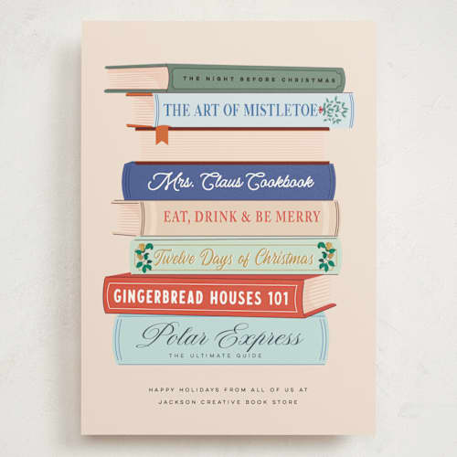 This is a blush holiday photo cards with standard by Sherley Ferreira called tales and stories printing on signature in grand